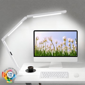 Brilagi - lámpara de sobremesa flexible VARIO LED regulable con control táctil, 12W/230V, 3000/4000/5000/6500K, CRI 92, blanca