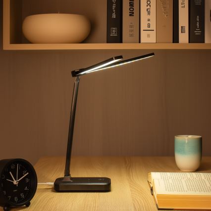 BRILAGI - Lámpara de sobremesa LED regulable MODO DUO LED/8W/5V 3000/4000/6500K negra