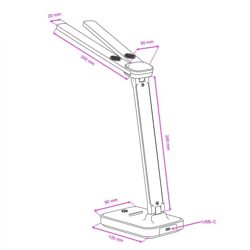 BRILAGI - Lámpara de sobremesa LED regulable MODO DUO LED/8W/5V 3000/4000/6500K negra