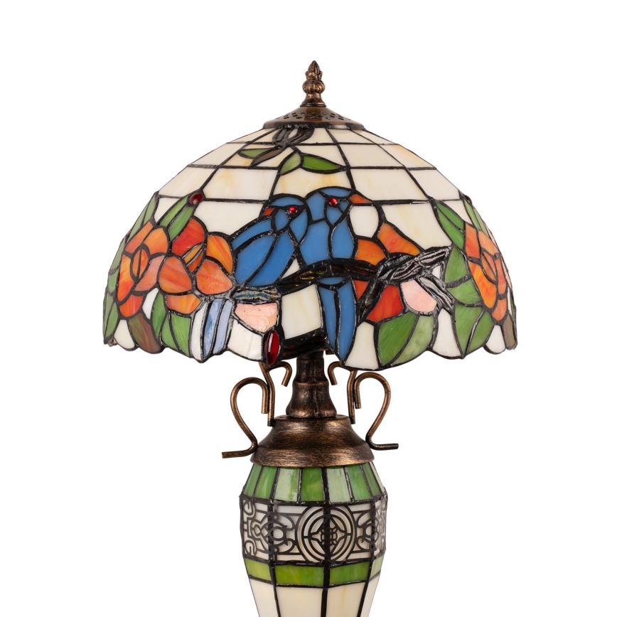 Brilagi - Lámpara de sobremesa Tiffany con vitral JUNGLE 1xE27/60W/230V + 1xE14/40W