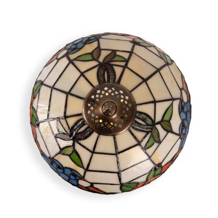 Brilagi - Lámpara de sobremesa Tiffany con vitral JUNGLE 1xE27/60W/230V + 1xE14/40W