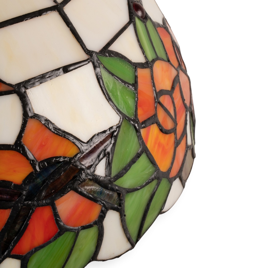 Brilagi - Lámpara de sobremesa Tiffany con vitral JUNGLE 1xE27/60W/230V + 1xE14/40W