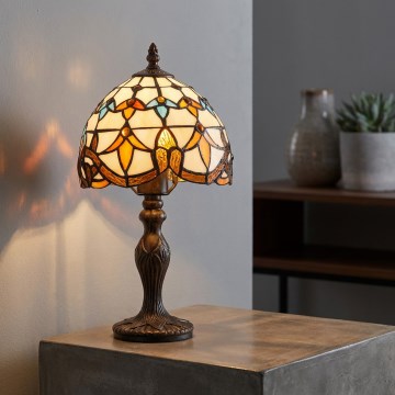 Brilagi - lámpara de sobremesa Tiffany con vitral MIRABELLA 1xE27/60W/230V