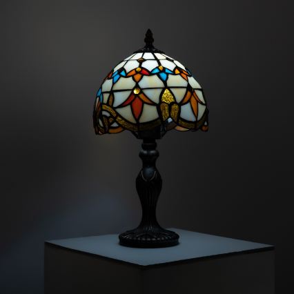 Brilagi - lámpara de sobremesa Tiffany con vitral MIRABELLA 1xE27/60W/230V