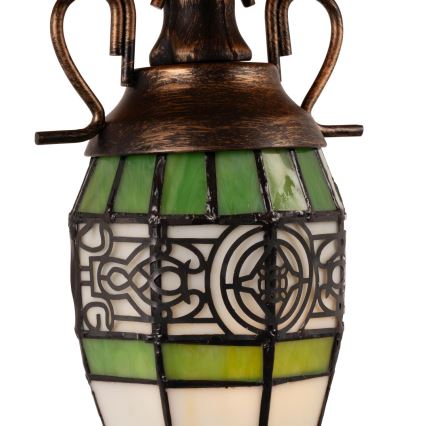 Brilagi - Lámpara de sobremesa Tiffany con vitral SUNFLOWER 1xE27/60W/230V + 1xE14/40W