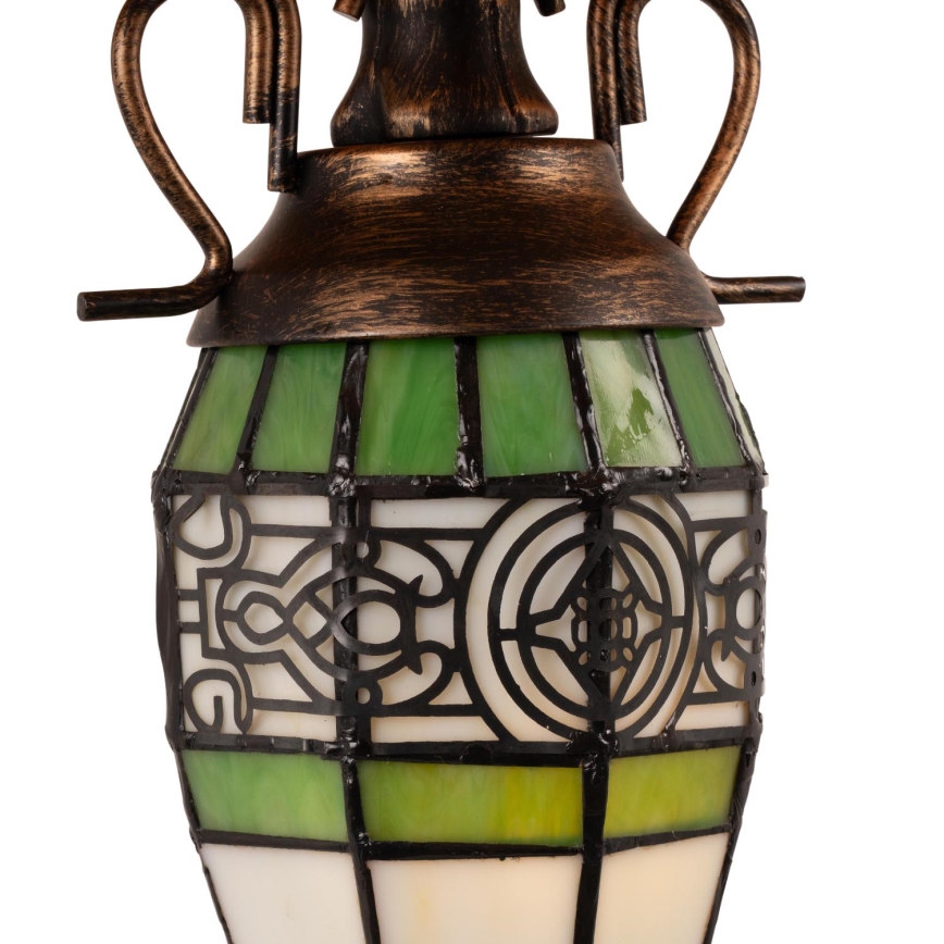 Brilagi - Lámpara de sobremesa Tiffany con vitral SUNFLOWER 1xE27/60W/230V + 1xE14/40W