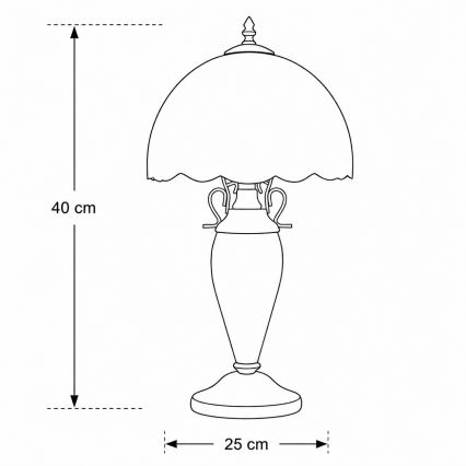 Brilagi - Lámpara de sobremesa Tiffany con vitral SUNFLOWER 1xE27/60W/230V + 1xE14/40W
