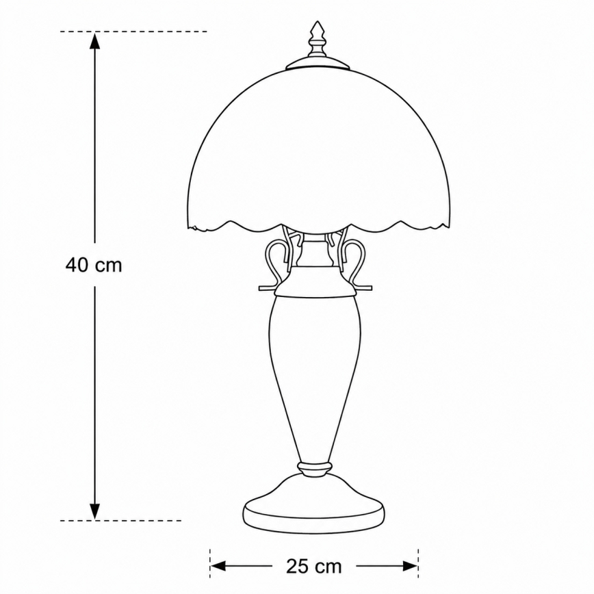 Brilagi - Lámpara de sobremesa Tiffany con vitral SUNFLOWER 1xE27/60W/230V + 1xE14/40W