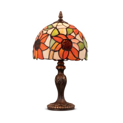 Brilagi - Lámpara de sobremesa Tiffany con vitral SUNFLOWER 1xE27/60W/230V