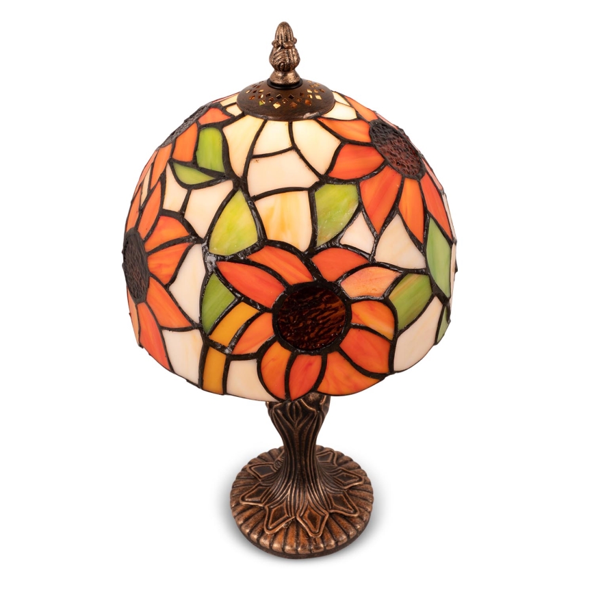 Brilagi - Lámpara de sobremesa Tiffany con vitral SUNFLOWER 1xE27/60W/230V