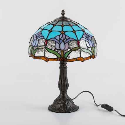 BRILAGI - Lámpara de sobremesa Tiffany de vidriera LORAS 1xE27/40W/230V