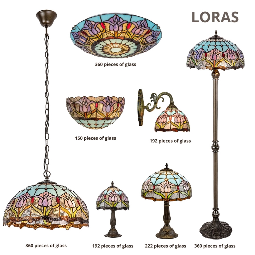 BRILAGI - Lámpara de sobremesa Tiffany de vidriera LORAS 1xE27/40W/230V