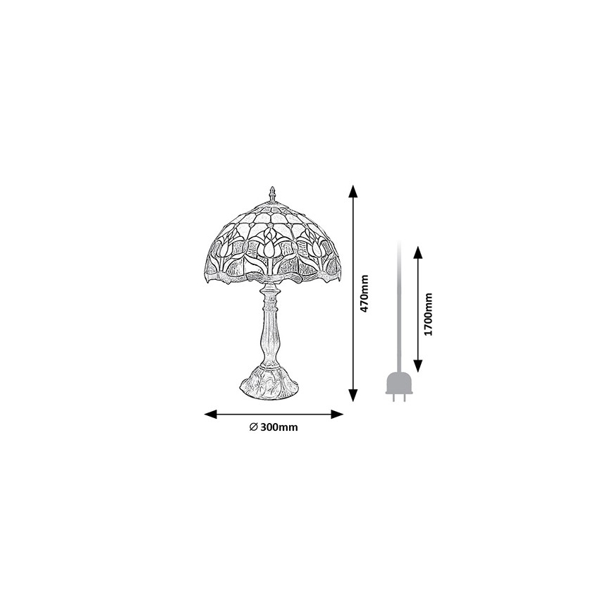 BRILAGI - Lámpara de sobremesa Tiffany de vidriera LORAS 1xE27/40W/230V
