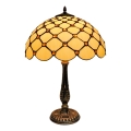 BRILAGI - Lámpara de sobremesa Tiffany de vitral IVORY SMOOTH 2xE27/60W/230V