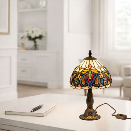 Brilagi - lámpara de sobremesa Tiffany de vitral LUISA 1xE14/40W/230V
