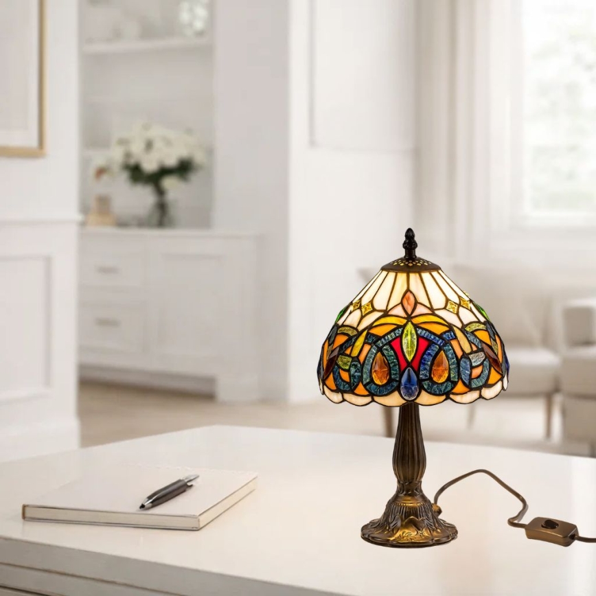 Brilagi - lámpara de sobremesa Tiffany de vitral LUISA 1xE14/40W/230V