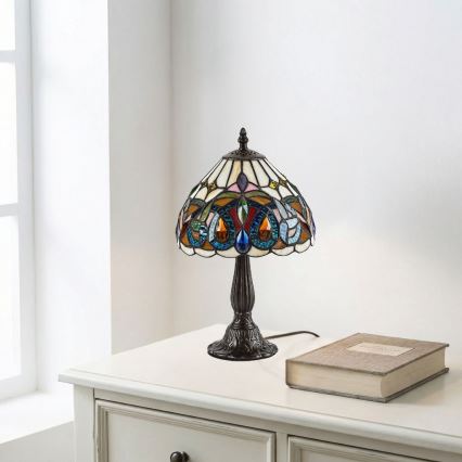 Brilagi - lámpara de sobremesa Tiffany de vitral LUISA 1xE14/40W/230V