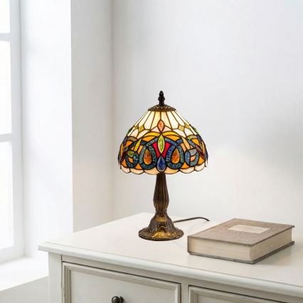 Brilagi - lámpara de sobremesa Tiffany de vitral LUISA 1xE14/40W/230V