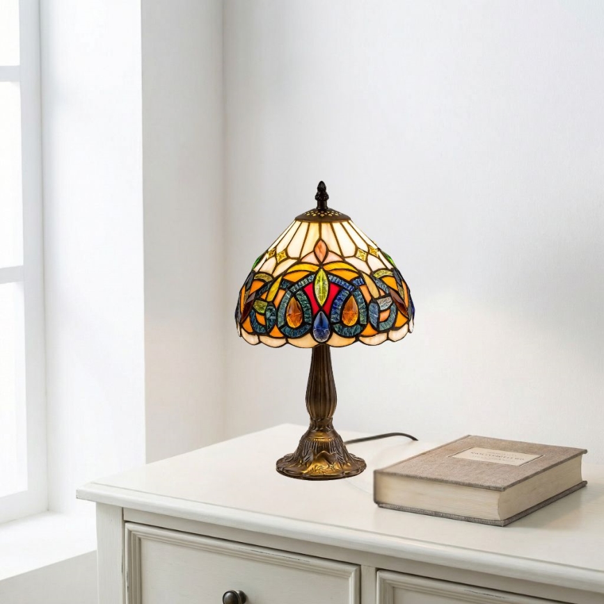 Brilagi - lámpara de sobremesa Tiffany de vitral LUISA 1xE14/40W/230V