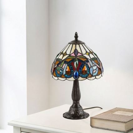 Brilagi - lámpara de sobremesa Tiffany de vitral LUISA 1xE14/40W/230V