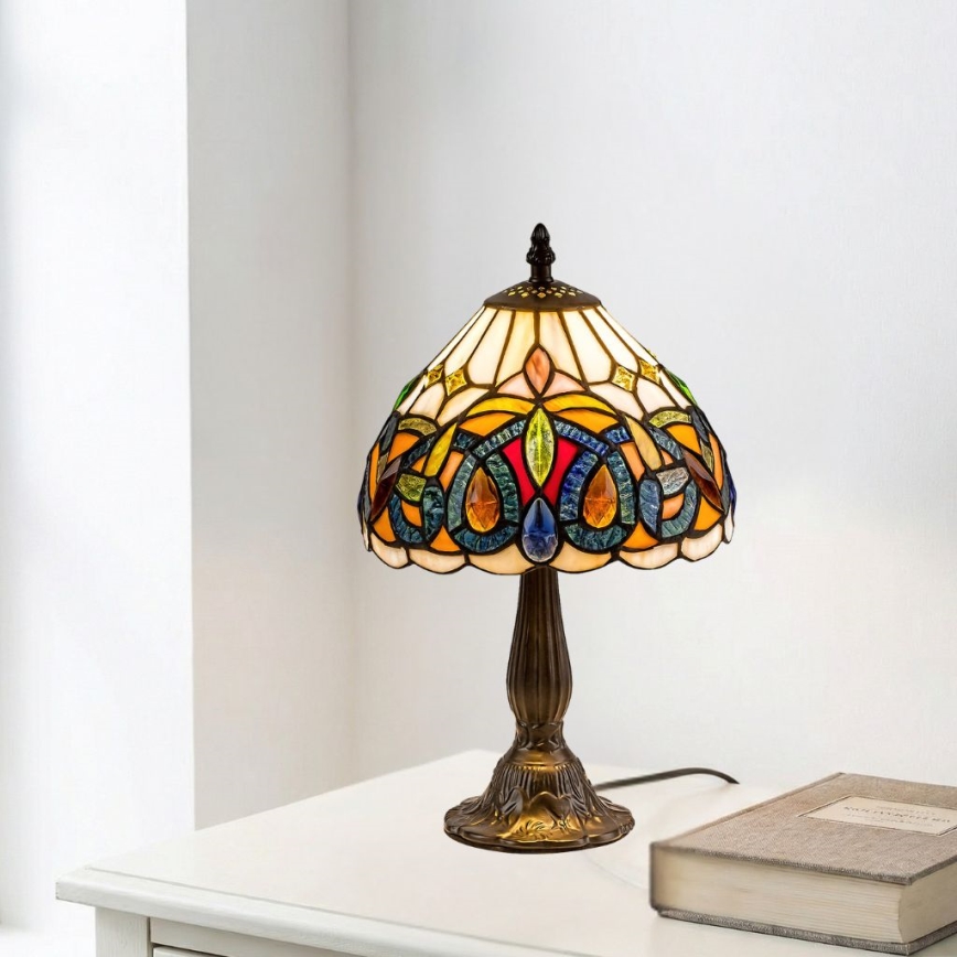 Brilagi - lámpara de sobremesa Tiffany de vitral LUISA 1xE14/40W/230V