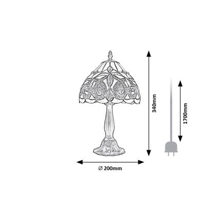 Brilagi - lámpara de sobremesa Tiffany de vitral LUISA 1xE14/40W/230V