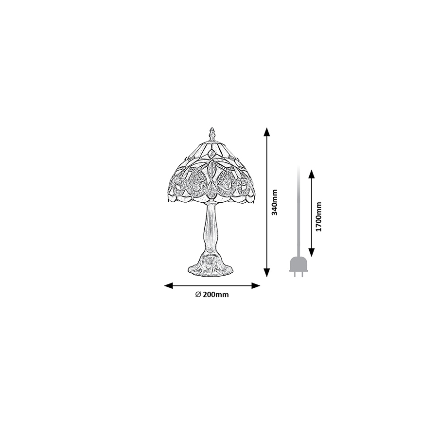 Brilagi - lámpara de sobremesa Tiffany de vitral LUISA 1xE14/40W/230V