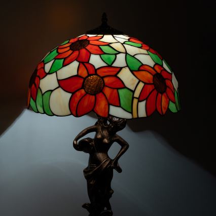 BRILAGI - Lámpara de sobremesa Tiffany de vitral SUNFLOWER 1xE27/60W/230V