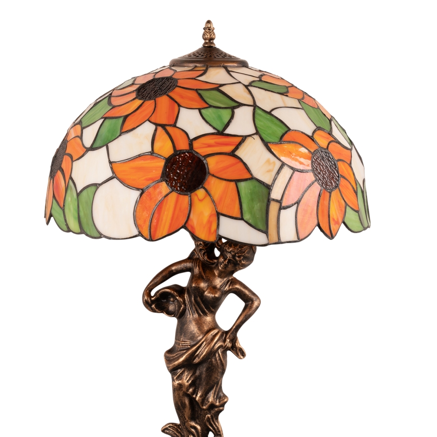 BRILAGI - Lámpara de sobremesa Tiffany de vitral SUNFLOWER 1xE27/60W/230V