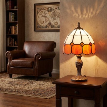 Brilagi - Lámpara de sobremesa Tiffany SIENNA de vitral 1xE27/60W/230V