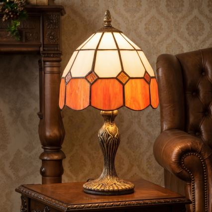 BRILAGI - Lámpara de sobremesa Tiffany SIENNA de vitral 1xE27/60W/230V