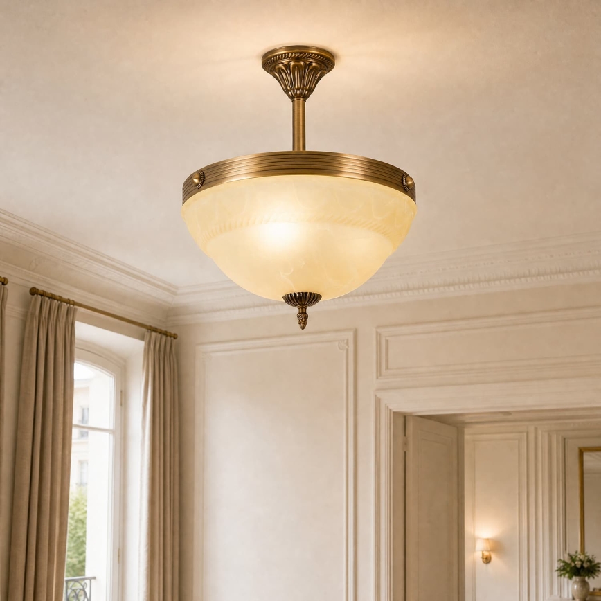 BRILAGI - Lámpara de suspensión en varilla DAHLIA 3xE27/40W/230V Ø 37 cm latón