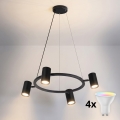 BRILAGI - Lámpara de suspensión LED RGBW regulable con cable SELE 4xGU10/6,5W/230V 2700-6500K negra