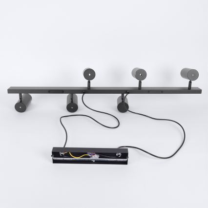 BRILAGI - Lámpara colgante LED RGBW regulable sobre cable SELE 6xGU10/6,5W/230V 2700-6500K negra + mando a distancia