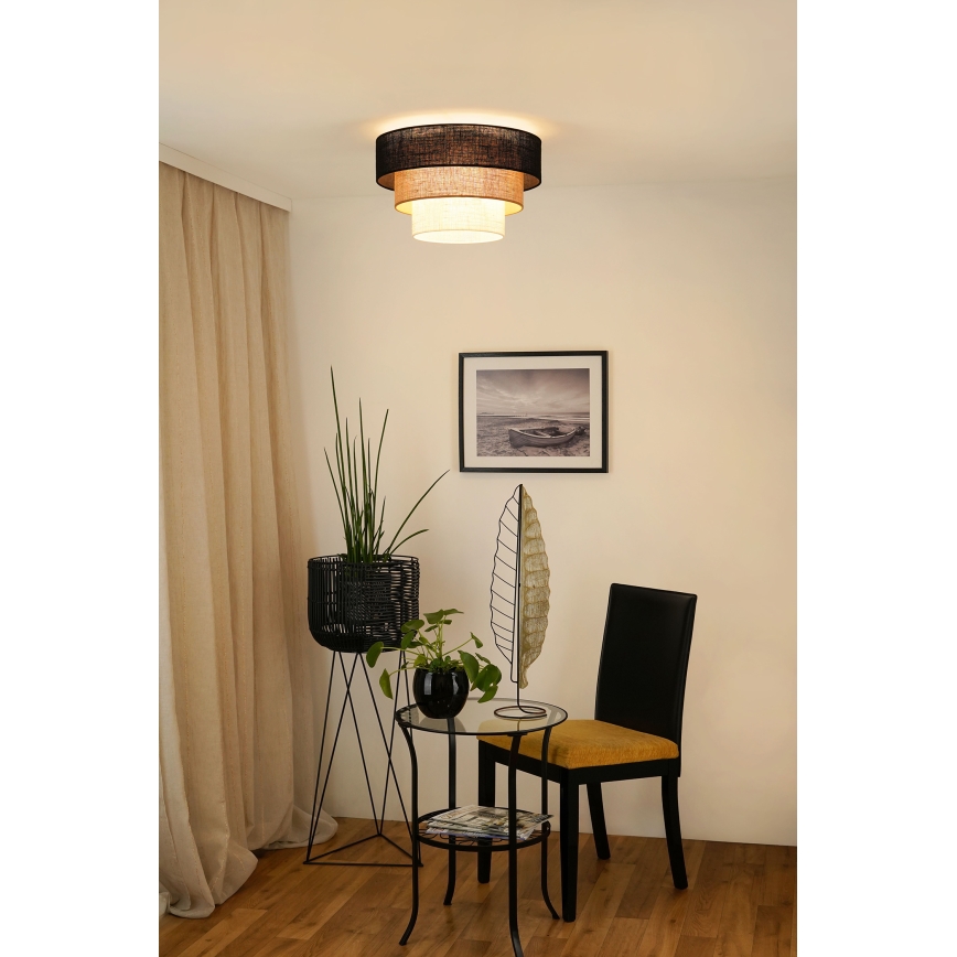Brilagi - Lámpara de techo ASPEN LUNETA 1xE27/15W/230V diámetro 45 cm negro/beige/crema
