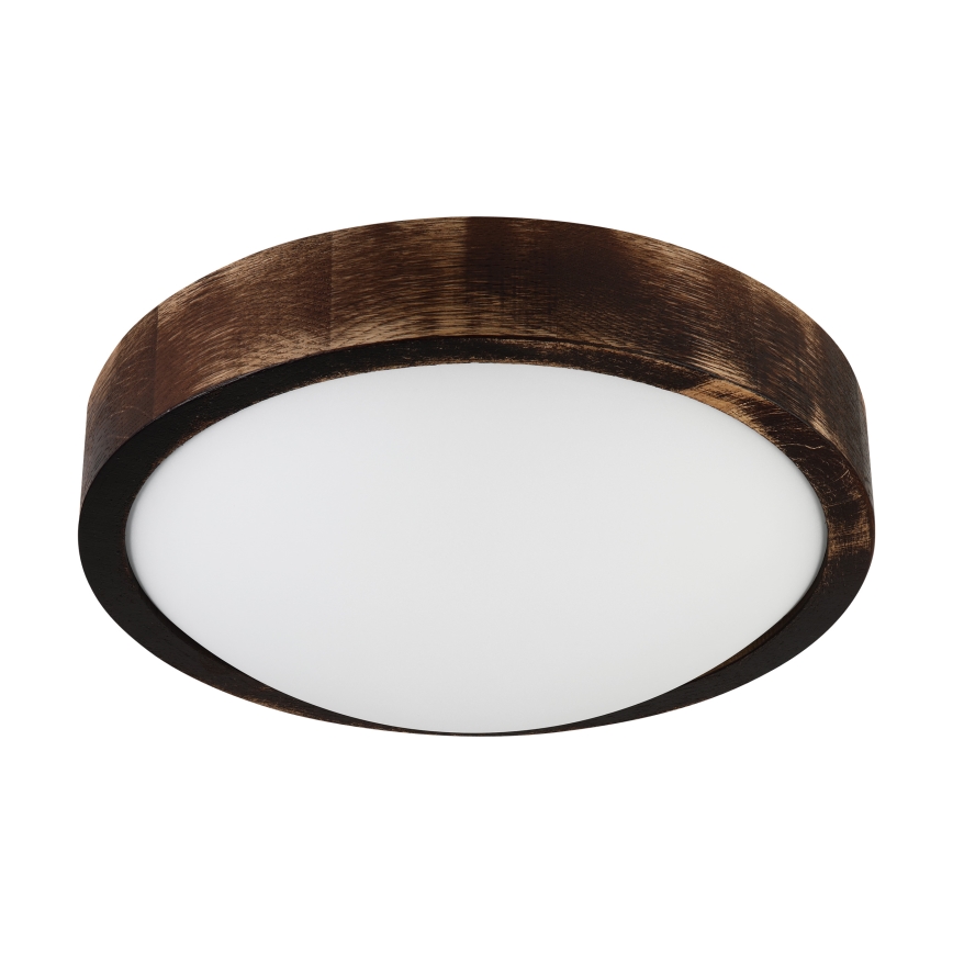 Brilagi - Lámpara de techo CARVALHO SLIM SMOKEY 1xE27/60W/230V, acabado roble, diámetro 27,5 cm