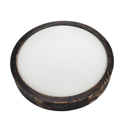 Brilagi - Lámpara de techo CARVALHO SLIM SMOKEY 1xE27/60W/230V, acabado roble, diámetro 27,5 cm