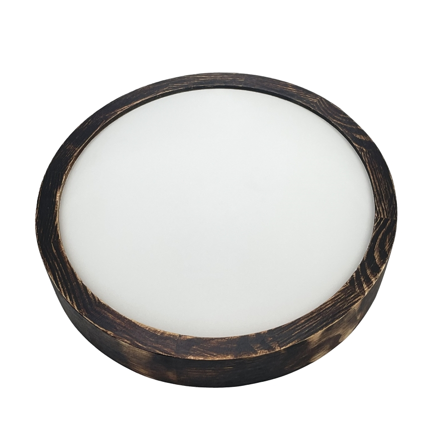 Brilagi - Lámpara de techo CARVALHO SLIM SMOKEY 1xE27/60W/230V, acabado roble, diámetro 27,5 cm