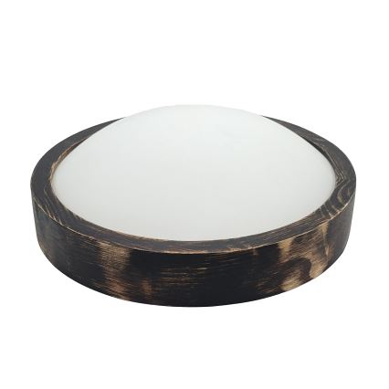 Brilagi - Lámpara de techo CARVALHO SLIM SMOKEY 1xE27/60W/230V, acabado roble, diámetro 27,5 cm
