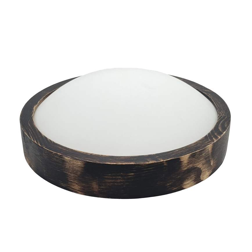 Brilagi - Lámpara de techo CARVALHO SLIM SMOKEY 1xE27/60W/230V, acabado roble, diámetro 27,5 cm