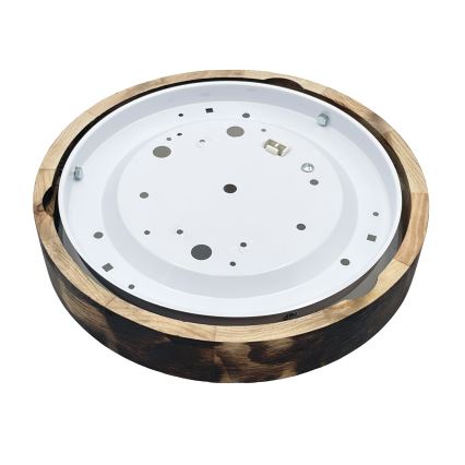 Brilagi - Lámpara de techo CARVALHO SLIM SMOKEY 1xE27/60W/230V, acabado roble, diámetro 27,5 cm