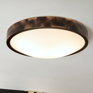 Brilagi - Lámpara de techo CARVALHO SLIM SMOKEY 2xE27/60W/230V roble Ø 37,5 cm