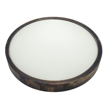 Brilagi - Lámpara de techo CARVALHO SLIM SMOKEY 2xE27/60W/230V roble Ø 37,5 cm