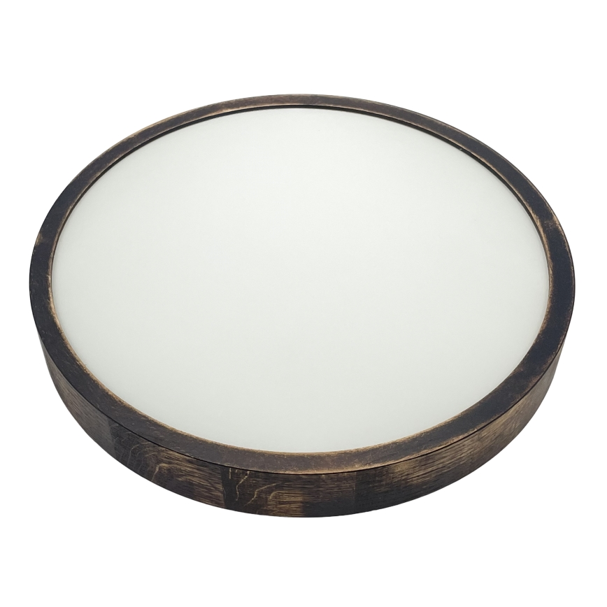 Brilagi - Lámpara de techo CARVALHO SLIM SMOKEY 2xE27/60W/230V roble Ø 37,5 cm