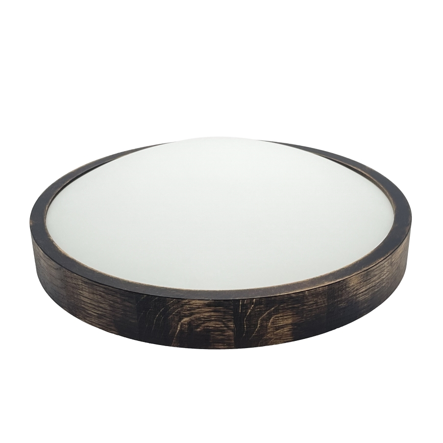 Brilagi - Lámpara de techo CARVALHO SLIM SMOKEY 2xE27/60W/230V roble Ø 37,5 cm