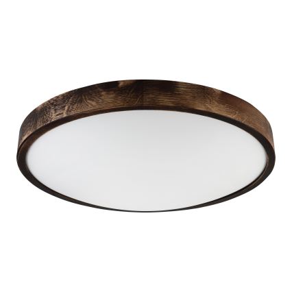 Brilagi - Lámpara de techo CARVALHO SLIM SMOKEY 3xE27/60W/230V roble Ø 47,5 cm