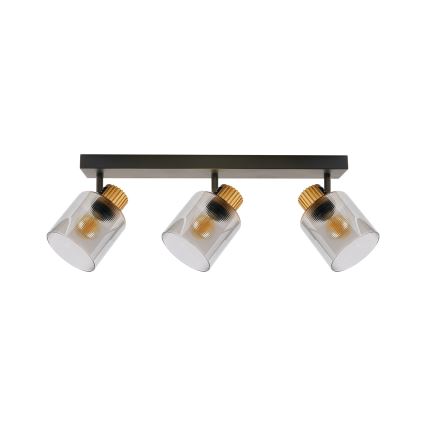Brilagi - Lámpara de techo con 3 focos HYGGE 3xE14/15W/230V negra/ahumada