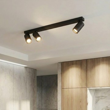 Brilagi - Lámpara de techo con 3 focos SELE LONG 3xGU10/30W/230V negra