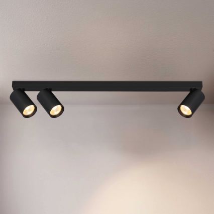 BRILAGI - Lámpara de techo con 3 focos SELE LONG 3xGU10/30W/230V negra