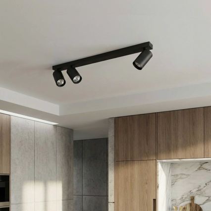 BRILAGI - Lámpara de techo con 3 focos SELE LONG 3xGU10/30W/230V negra